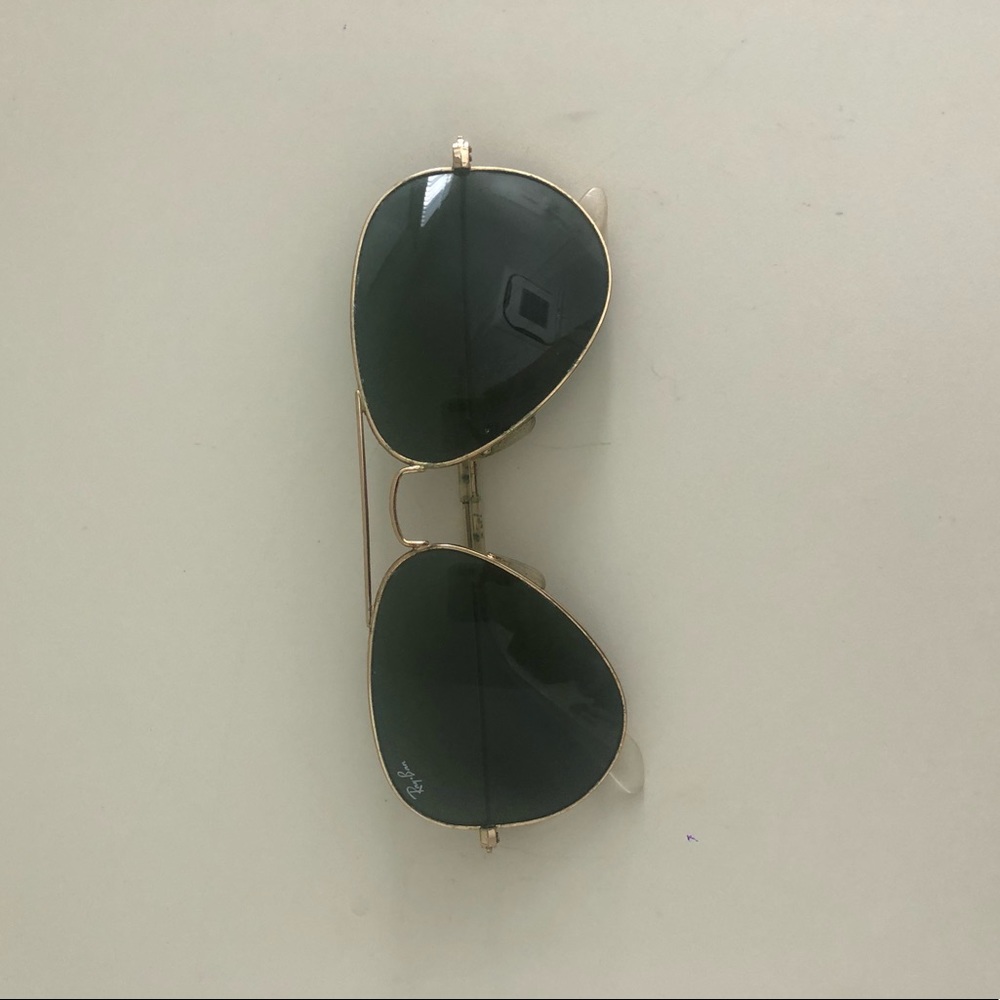 Ray-ban aviator sunglasses - black and gold